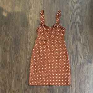Polka Dot Brown Dress